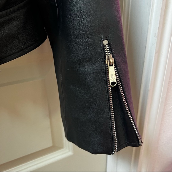 Sam Edelman Women's Leather Motorcycle Jacket with silver Zipper Size Small NWOT - Picture 8 of 9